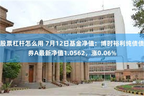 股票杠杆怎么用 7月12日基金净值：博时裕利纯债债券A最新净值1.0562，涨0.06%