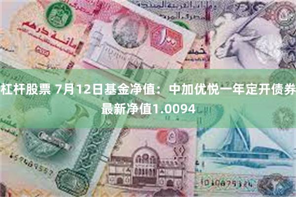 杠杆股票 7月12日基金净值：中加优悦一年定开债券最新净值1.0094