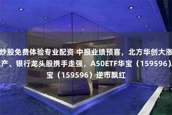 炒股免费体验专业配资 中报业绩预喜，北方华创大涨超3%！地产、银行龙头股携手走强，A50ETF华宝（159596）逆市飘红