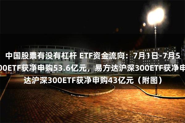 中国股票有没有杠杆 ETF资金流向：7月1日-7月5日华泰柏瑞沪深300ETF获净申购53.6亿元，易方达沪深300ETF获净申购43亿元（附图）