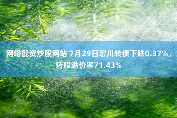 网络配资炒股网站 7月29日宏川转债下跌0.37%，转股溢价率71.43%