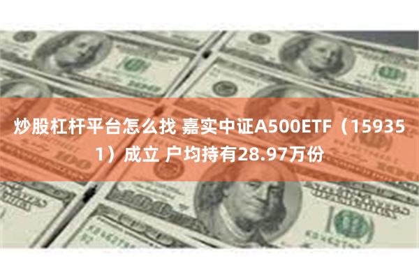 炒股杠杆平台怎么找 嘉实中证A500ETF（159351）成立 户均持有28.97万份