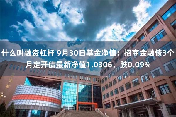 什么叫融资杠杆 9月30日基金净值：招商金融债3个月定开债最新净值1.0306，跌0.09%