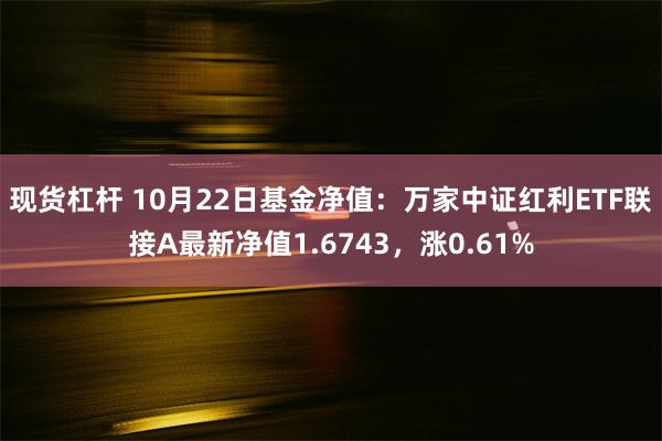 现货杠杆 10月22日基金净值：万家中证红利ETF联接A最新净值1.6743，涨0.61%